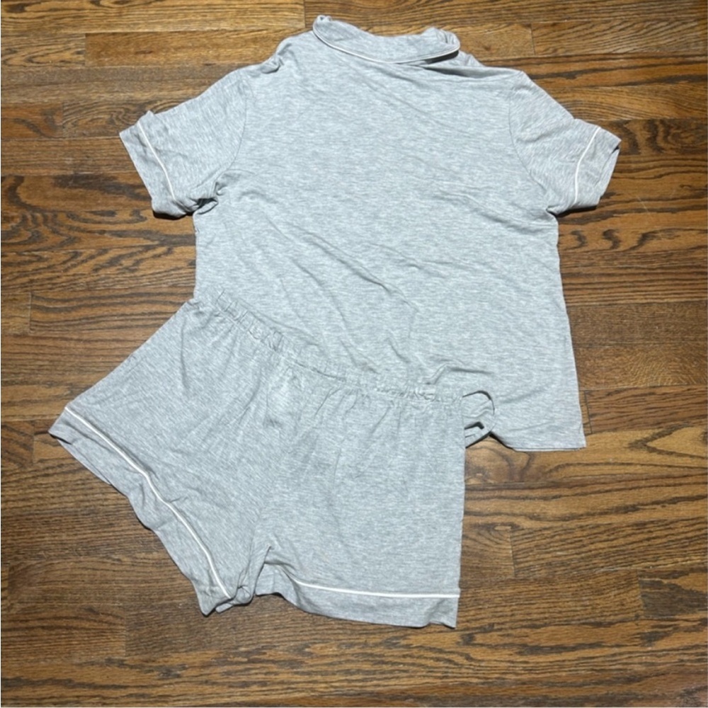 Gray Short Sleeve Pajama Set - Picture 3 of 5